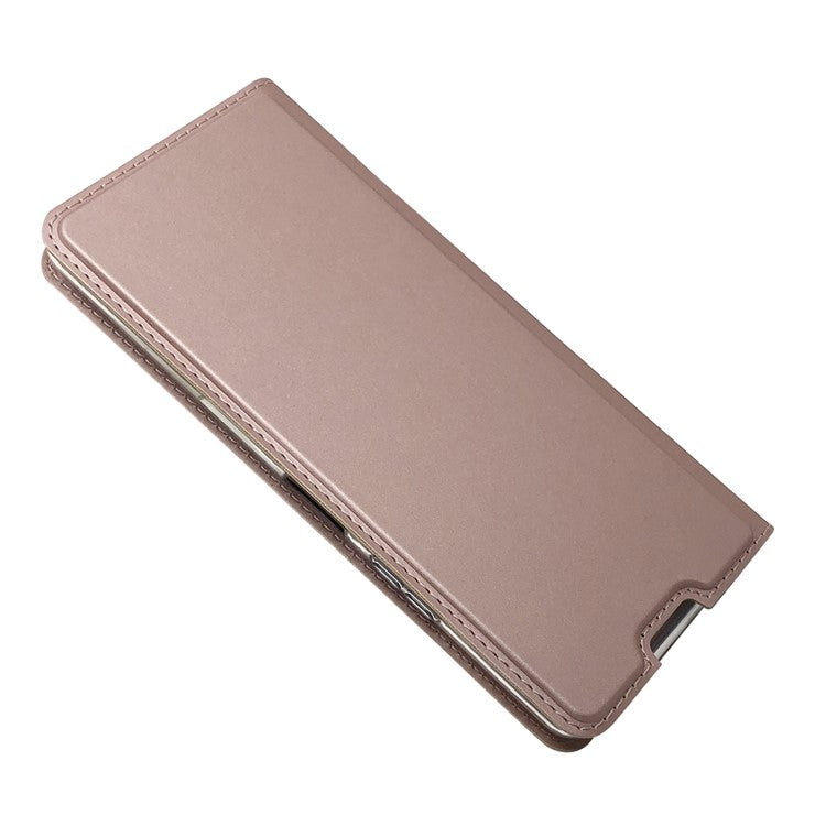 Magnetic Adsorption Stand Leather Card Holder Case for Sony Xperia 10 II - Rose Gold