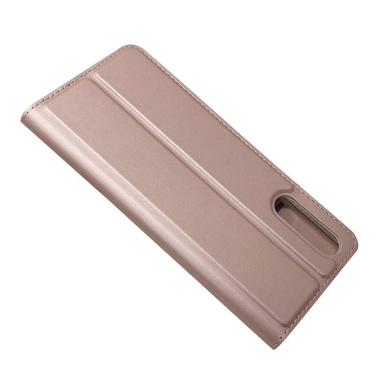 Magnetic Adsorption Stand Leather Card Holder Case for Sony Xperia 10 II - Rose Gold