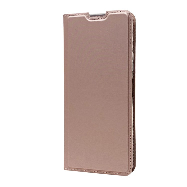 Magnetic Adsorption Stand Leather Card Holder Case for Sony Xperia 10 II - Rose Gold