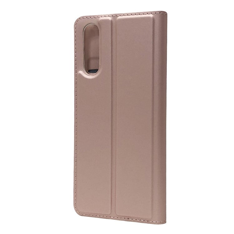 Magnetic Adsorption Stand Leather Card Holder Case for Sony Xperia 10 II - Rose Gold