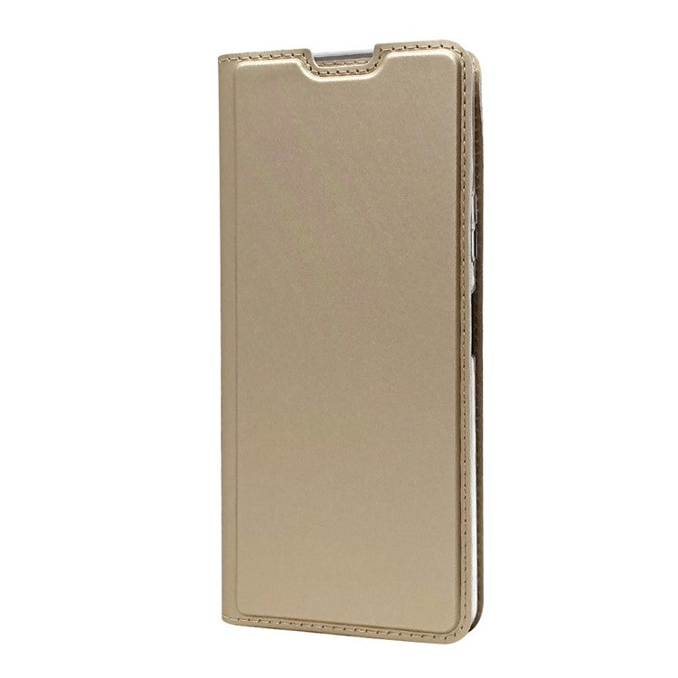Magnetic Adsorption Stand Leather Card Holder Case for Sony Xperia 10 II - Gold