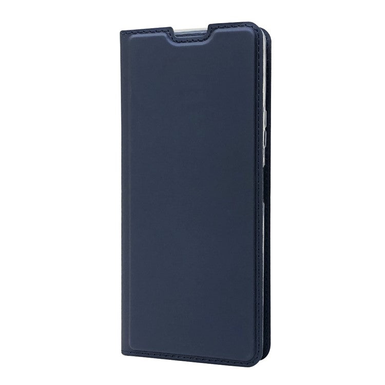 Magnetic Adsorption Stand Leather Card Holder Case for Sony Xperia 10 II - Dark Blue