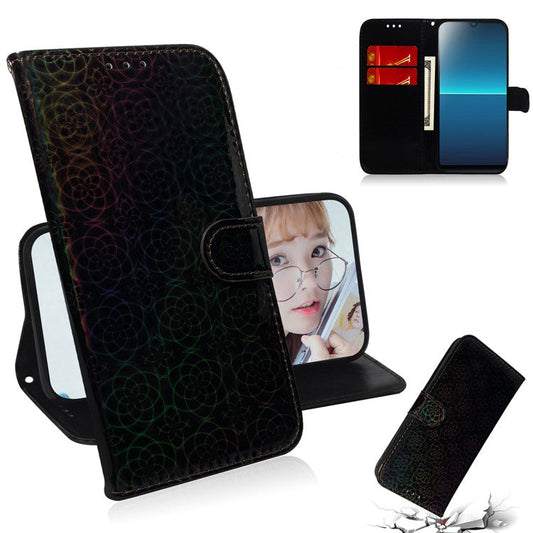 Dazzling Pure Color Leather Phone Case for Sony Xperia L4 - Black