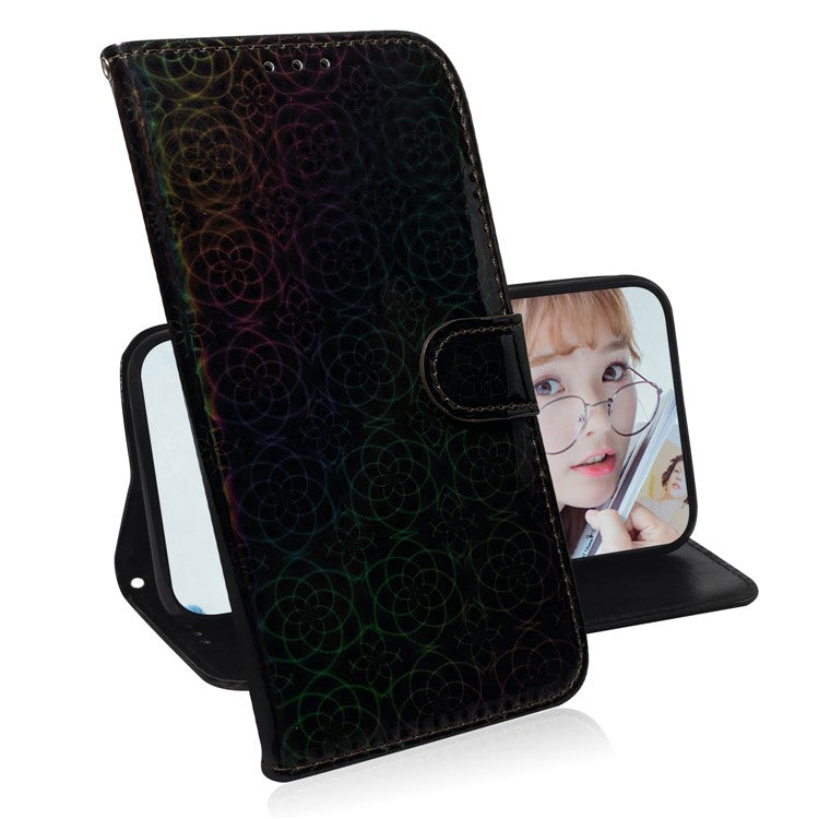 Dazzling Pure Color Leather Phone Case for Sony Xperia L4 - Black