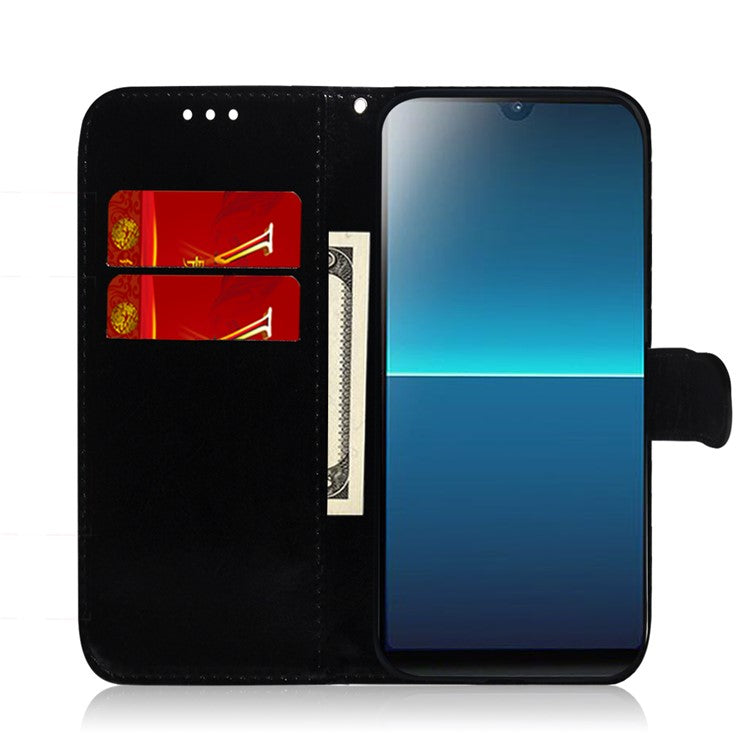 Dazzling Pure Color Leather Phone Case for Sony Xperia L4 - Black