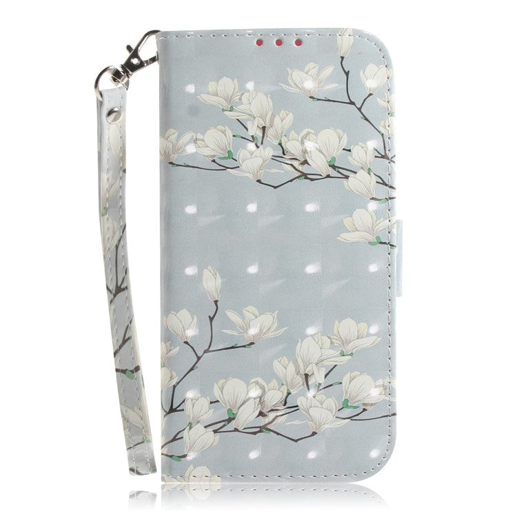 Patterned Light Spot Decor Leather Wallet Phone Case for Sony Xperia L4 - White Flowers