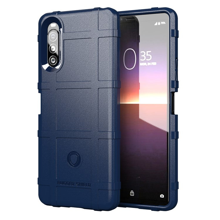 Shock Resistant Rugged Square Skin TPU Cell Cover for Sony Xperia 10 II - Blue