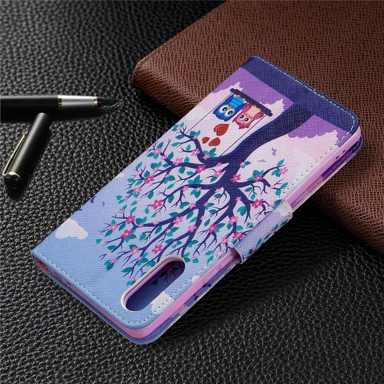 Pattern Printing Case Wallet Stand Leather Cover for Sony Xperia L4 - Owl and Tree