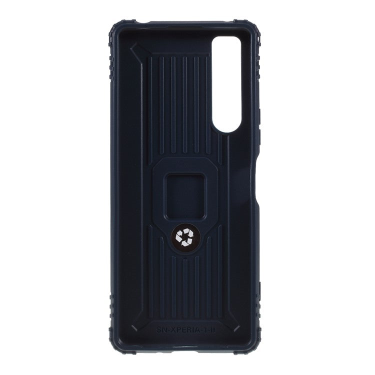 Finger Ring Kickstand TPU Mobile Phone Shell Case for Sony Xperia 1 II - Blue