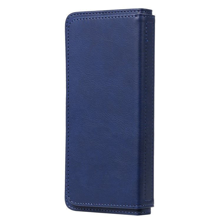 KT Multi-functional Series-1 10 Card Slots Wallet TPU+PU Leather Phone Shell for Sony Xperia 1 II - Blue