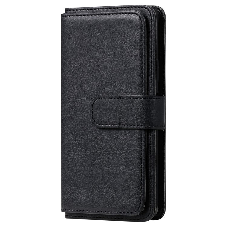 KT Multi-functional Series-1 10 Card Slots Leather Wallet Case for Sony Xperia 10 II - Black