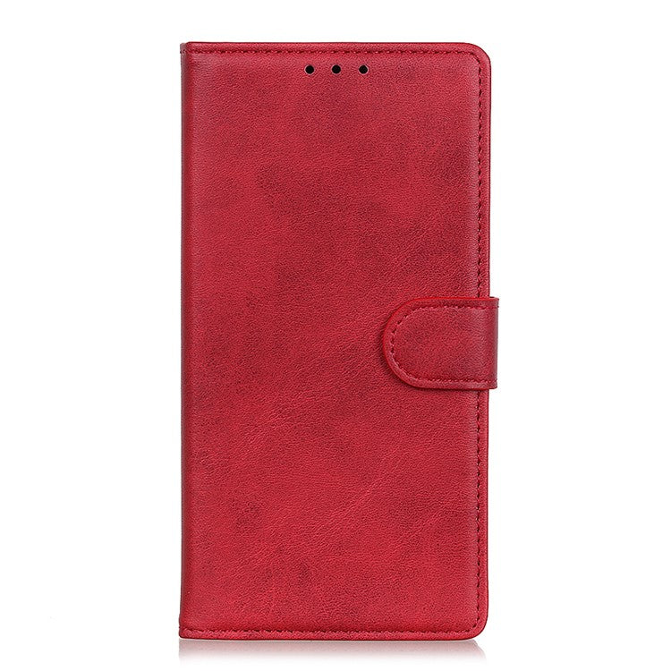 PU Leather Wallet Stand Mobile Phone Special Design Shell for Sony Xperia 5 II - Red