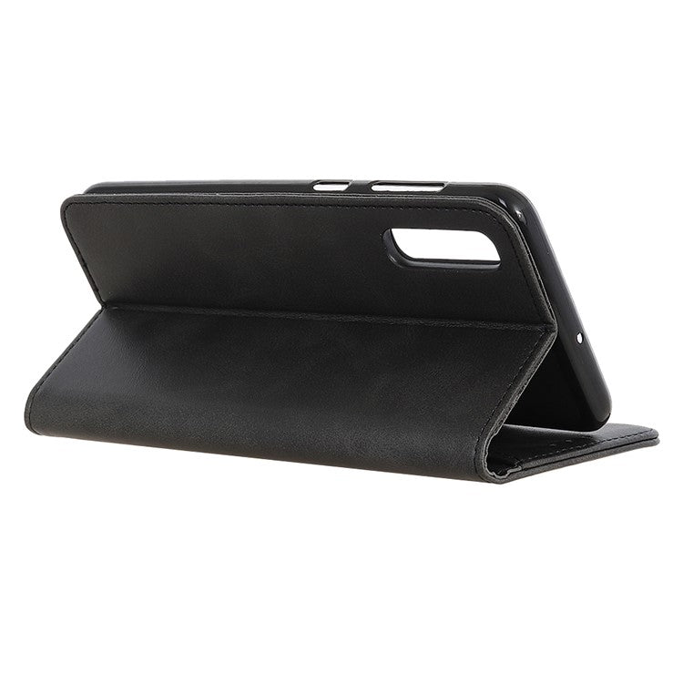 Auto-absorbed Split Leather Cover for Sony Xperia 5 II - Black