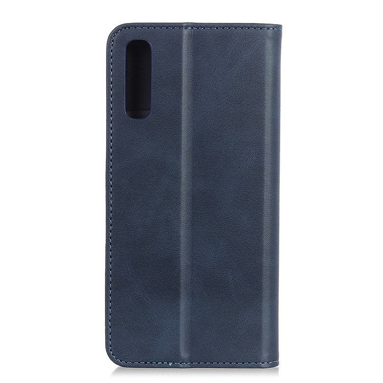 Auto-absorbed Split Leather Cover for Sony Xperia 5 II - Blue