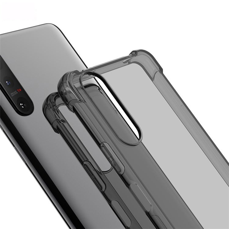 IMAK Airbag Shockproof TPU Case + Screen Protector for Sony Xperia 5 II - Transparent Black