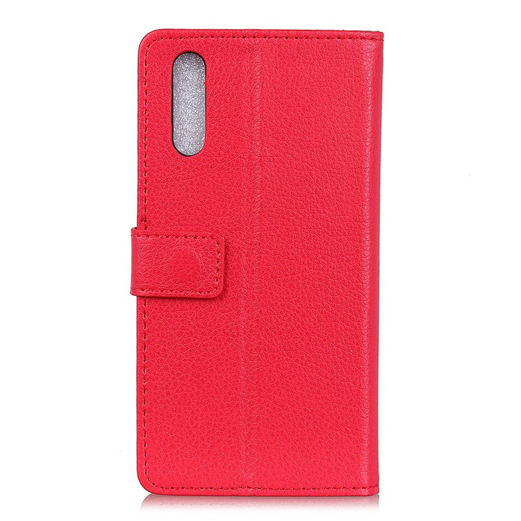 Litchi Texture Leather Mobile Phone Shell for Sony Xperia 5 II - Red