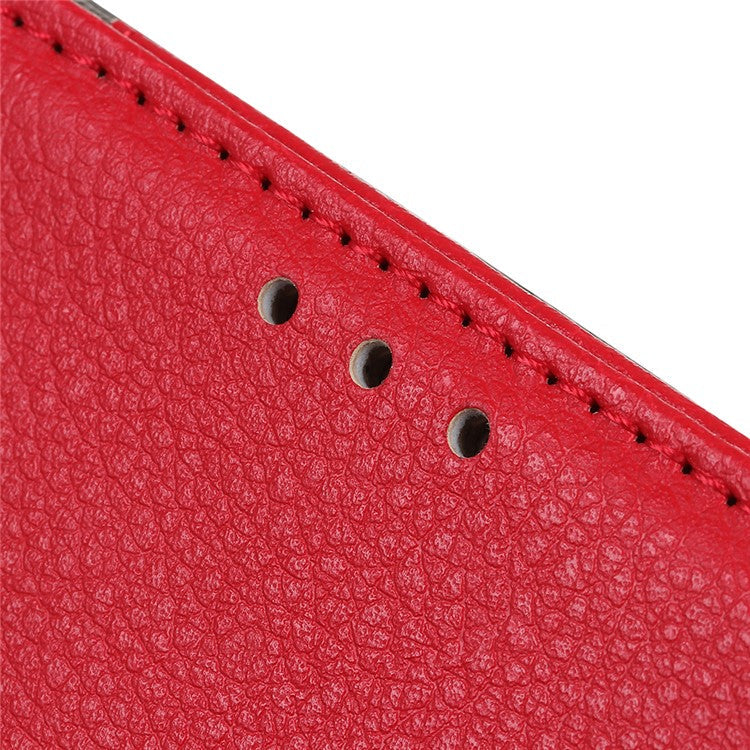 Litchi Texture Leather Mobile Phone Shell for Sony Xperia 5 II - Red