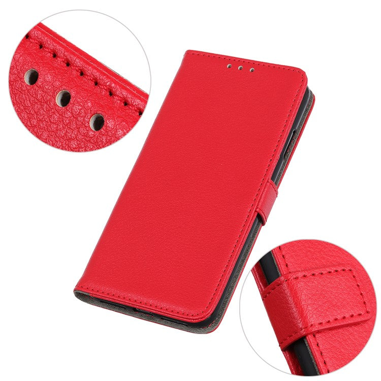 Litchi Texture Leather Mobile Phone Shell for Sony Xperia 5 II - Red