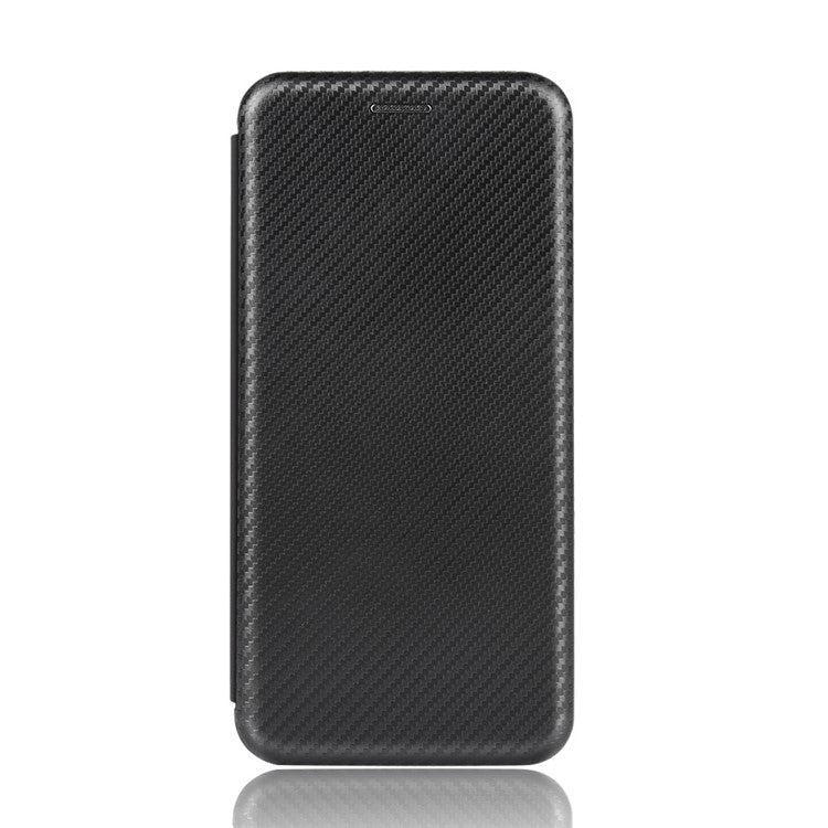 Carbon Fiber Auto-absorbed Leather Case with Card Slot for Sony Xperia 5 II - Black