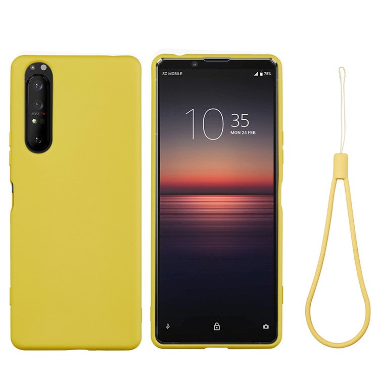 Liquid Silicone Phone Cover Case for Sony Xperia 1 II - Yellow