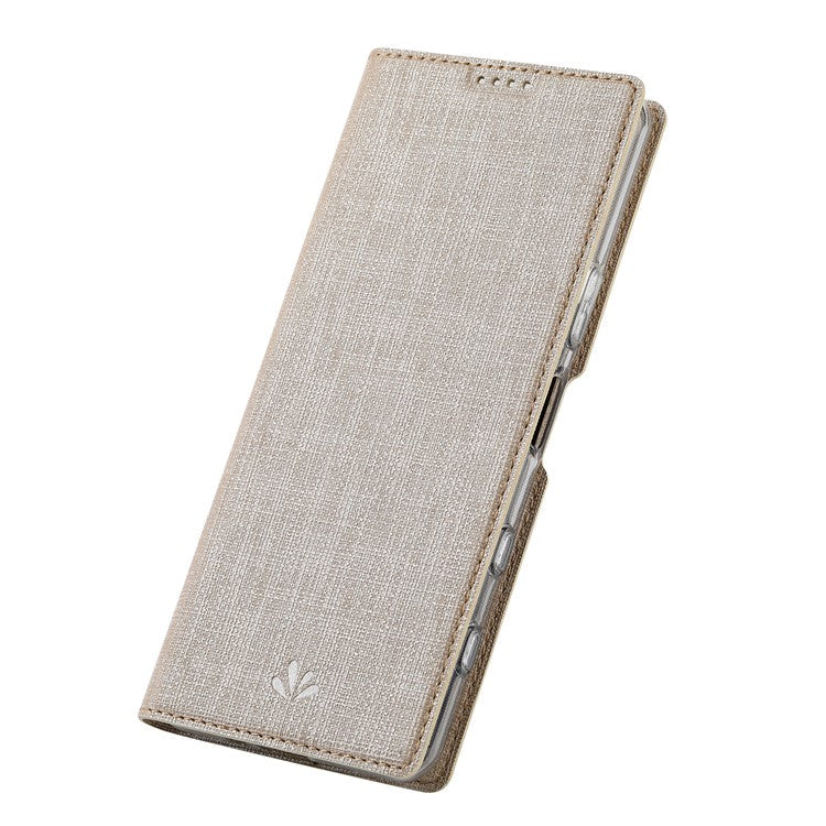 VILI DMX Cross Texture Card Slot Stand Leather Case for Sony Xperia 5 II - Gold