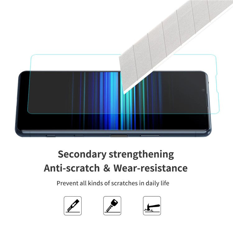 ENKAY HAT PRINCE Four Corner Thickening Anti-Slip Cover Shockproof Clear TPU Case + Tempered Glass Screen Protector for Sony Xperia 5 II