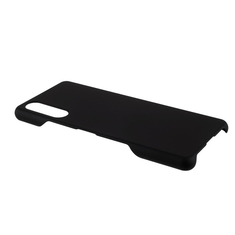 Glossy Rubberized Hard PC Cell Phone Back Case Cover for Sony Xperia 10 III 5G - Black