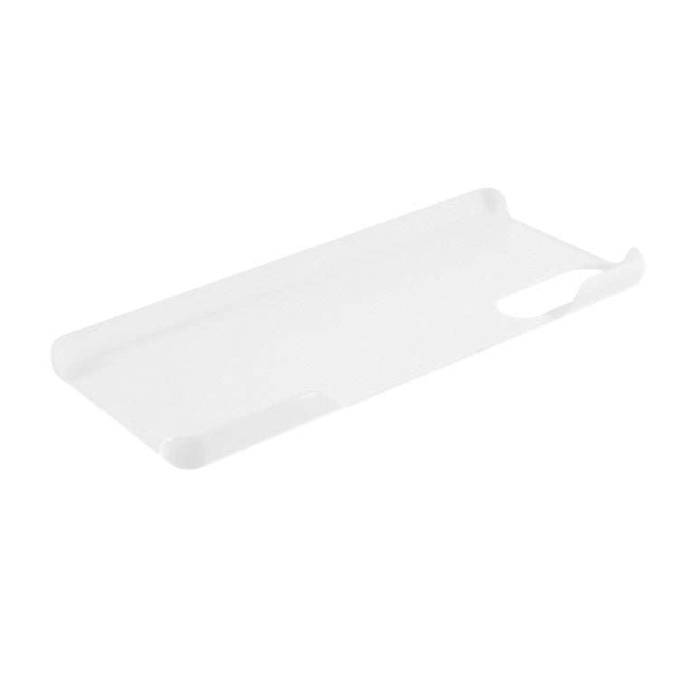 Glossy Rubberized Hard PC Cell Phone Back Case Cover for Sony Xperia 10 III 5G - White
