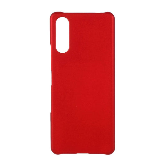 Glossy Rubberized Hard PC Cell Phone Back Case Cover for Sony Xperia 10 III 5G - Red