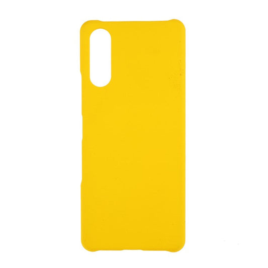 Glossy Rubberized Hard PC Cell Phone Back Case Cover for Sony Xperia 10 III 5G - Yellow