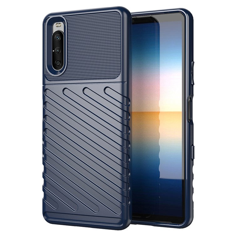 Thunder Series Twill Texture TPU Phone Case for Sony Xperia 10 III 5G / Xperia 10 III Lite - Blue