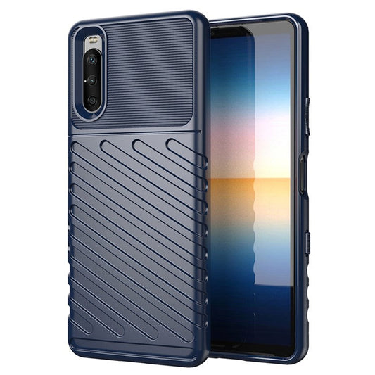 Thunder Series Twill Texture TPU Phone Case for Sony Xperia 10 III 5G / Xperia 10 III Lite - Blue