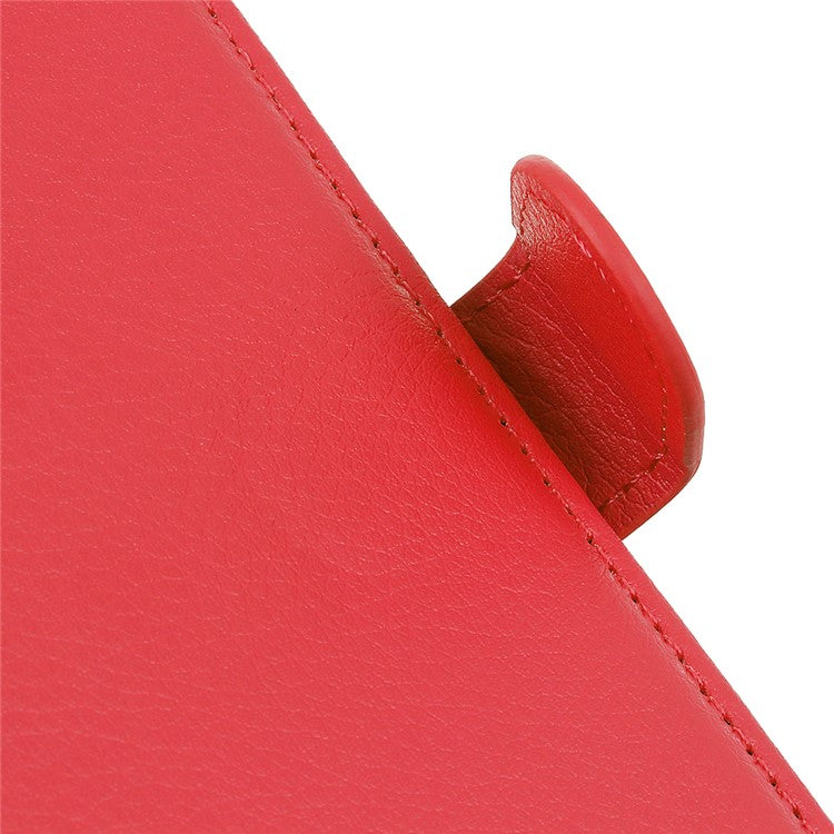 Classic Style Litchi Texture PU Leather Wallet Case Stand Cover for Sony Xperia 10 III 5G - Red