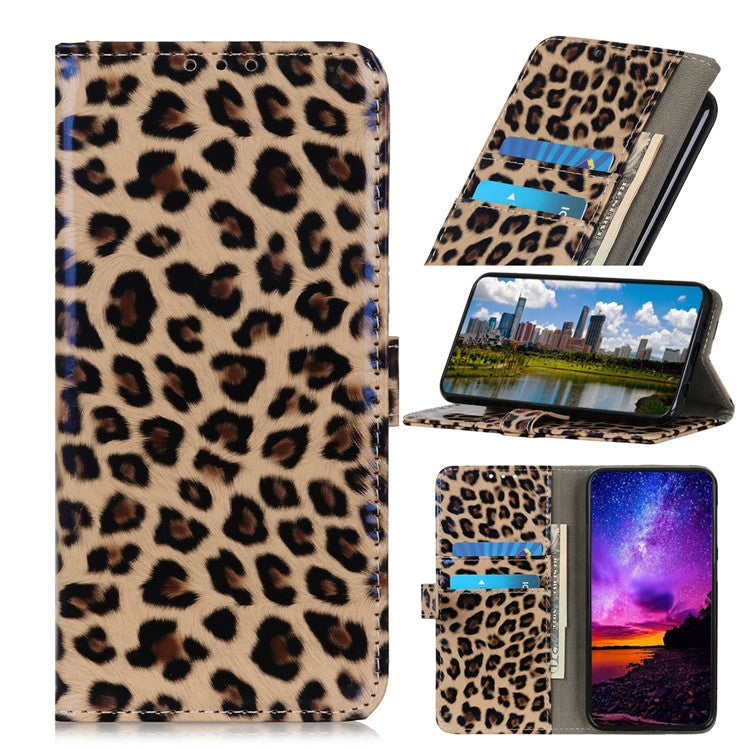 Leopard Texture Leather Wallet Stand Cell Phone Protective Case for Sony Xperia 1 III 5G