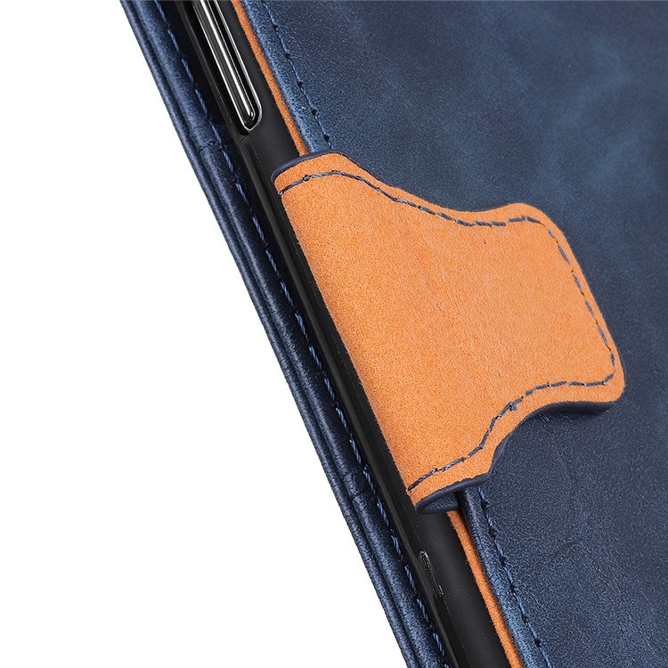 Crazy Horse Texture Wallet Design Split Leather Stand Shell with for Sony Xperia 10 III 5G - Blue