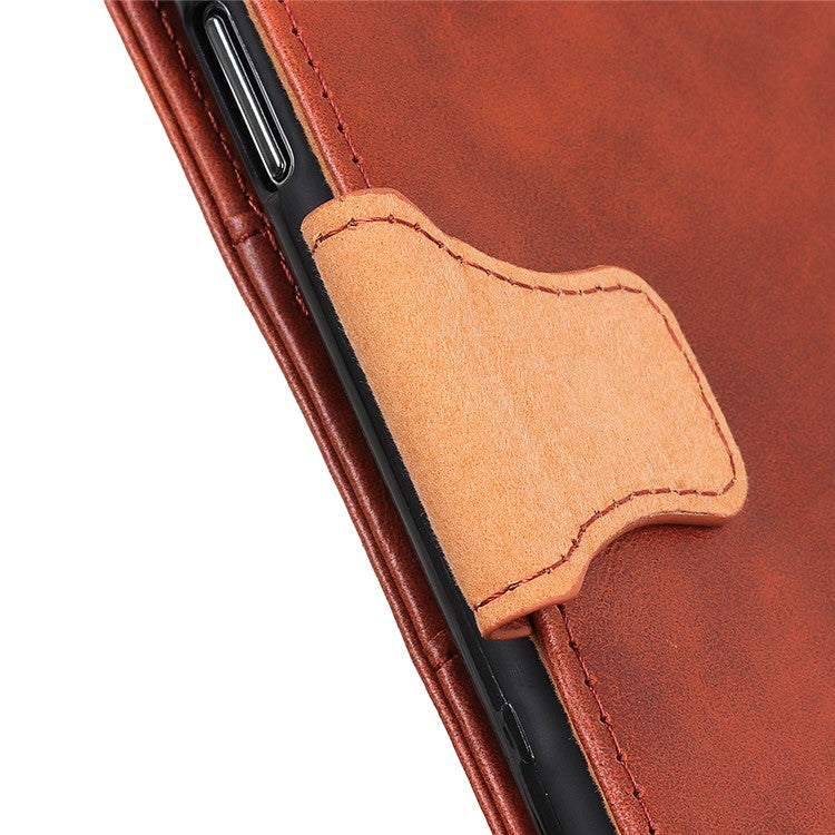 Crazy Horse Texture Wallet Design Split Leather Stand Shell with for Sony Xperia 10 III 5G - Brown