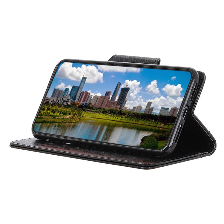 Textured PU Leather Wallet Case for Sony Xperia 10 III 5G - Black