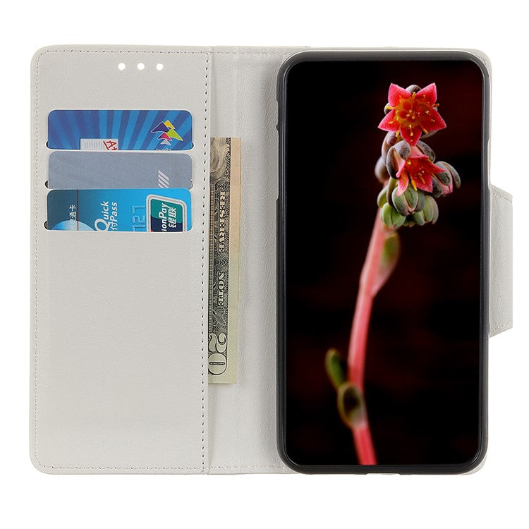 Textured PU Leather Wallet Case for Sony Xperia 10 III 5G - White