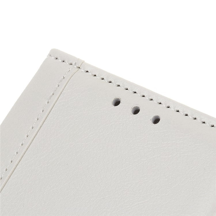 Textured PU Leather Wallet Case for Sony Xperia 10 III 5G - White