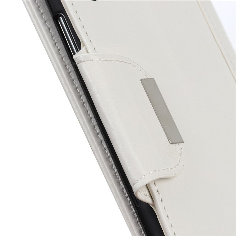 Textured PU Leather Wallet Case for Sony Xperia 10 III 5G - White