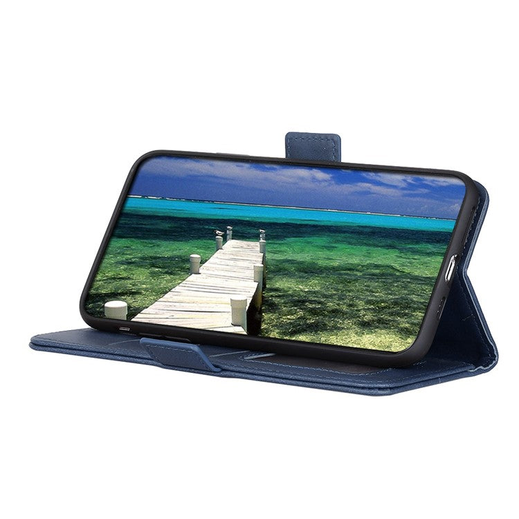 Magnetic Double Clasp Leather Wallet Case Cover for Sony Xperia 10 III 5G - Blue