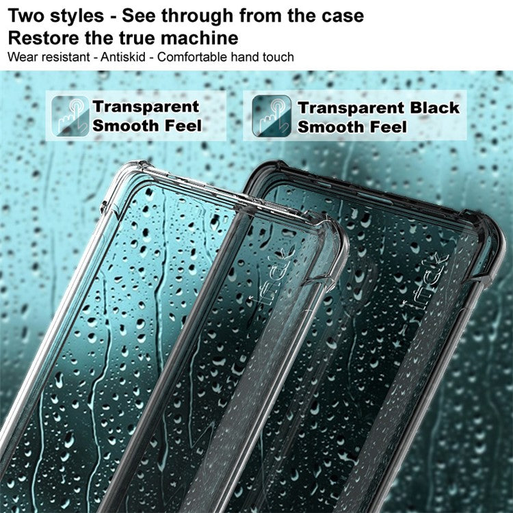 IMAK Well-Protected TPU Soft Case + Ultra Clear Screen Protector for Sony Xperia 1 III 5G - Transparent Black