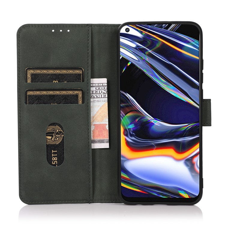 KHAZNEH Wallet Design Leather Cell Phone Back Cover Case Stand Shell for Sony Xperia 10 III 5G - Green