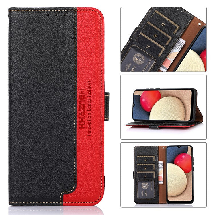 KHAZNEH Litchi Skin RFID Blocking Anti-theft Swiping Function Leather Phone Shell Case for Sony Xperia 10 III 5G / Xperia 10 III Lite - Black
