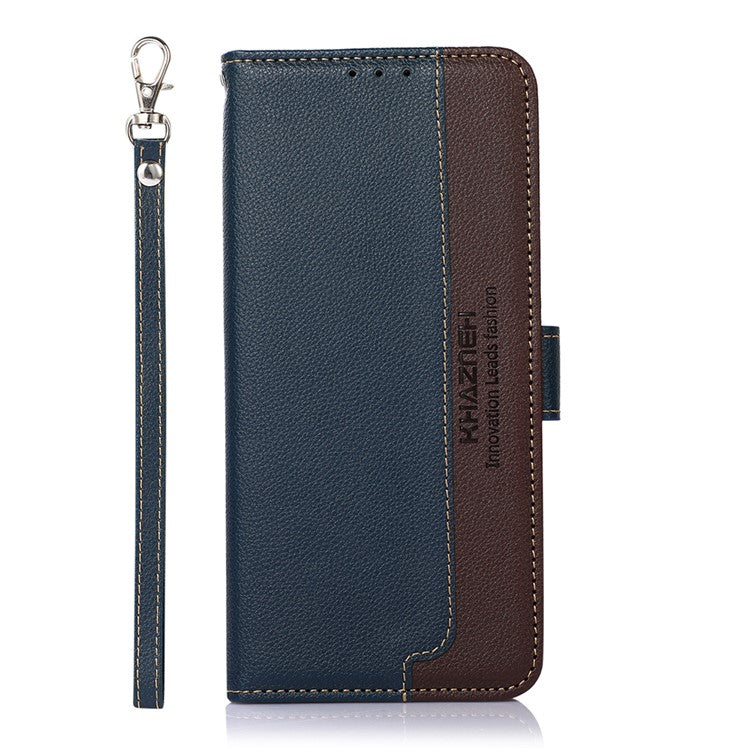 KHAZNEH Litchi Skin RFID Blocking Anti-theft Swiping Function Leather Phone Shell Case for Sony Xperia 10 III 5G / Xperia 10 III Lite - Blue