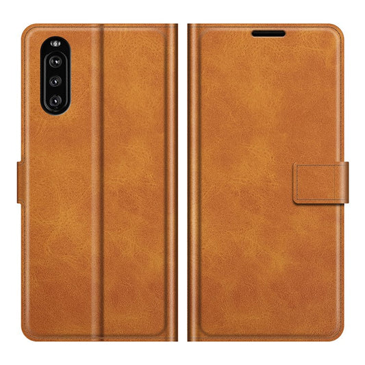 Magnetic Clasp Leather Wallet Standing Protective Case Cover for Sony Xperia 10 III 5G - Orange