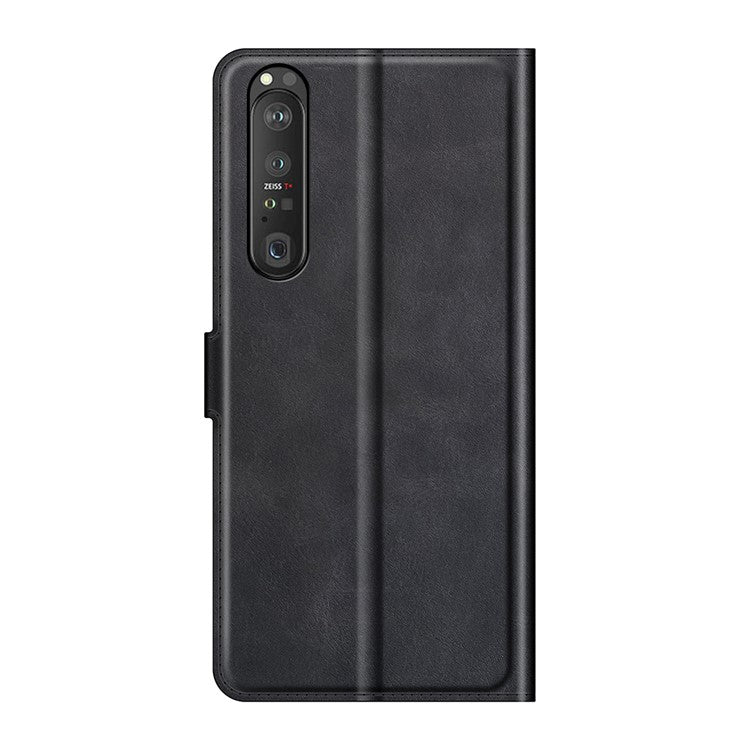 Magnetic Clasp Shockproof Phone Case Wallet Stand Flip Leather Cover for Sony Xperia 1 III 5G - Black