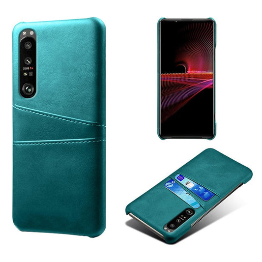 KSQ Well-Protected PU Leather Coated Hard PC Case with Dual-Card Slots Design for Sony Xperia 1 III 5G - Green