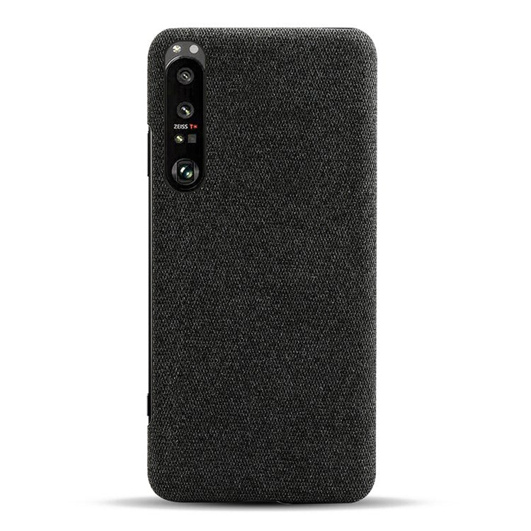 KSQ Cloth Coated Plastic Back Case for Sony Xperia 1 III 5G - Black