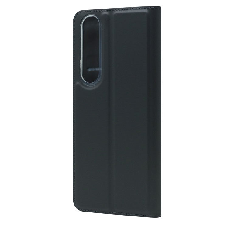 Auto-absorbed Stand Leather Mobile Phone Case Shell Cover with Card Holder for Sony Xperia 1 III 5G - Black